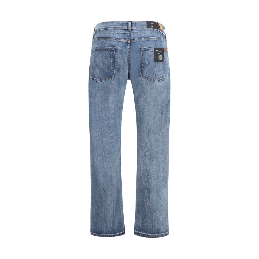 7FOR Brett Coldspring Blue Cotton Straight-Leg Jeans for Men