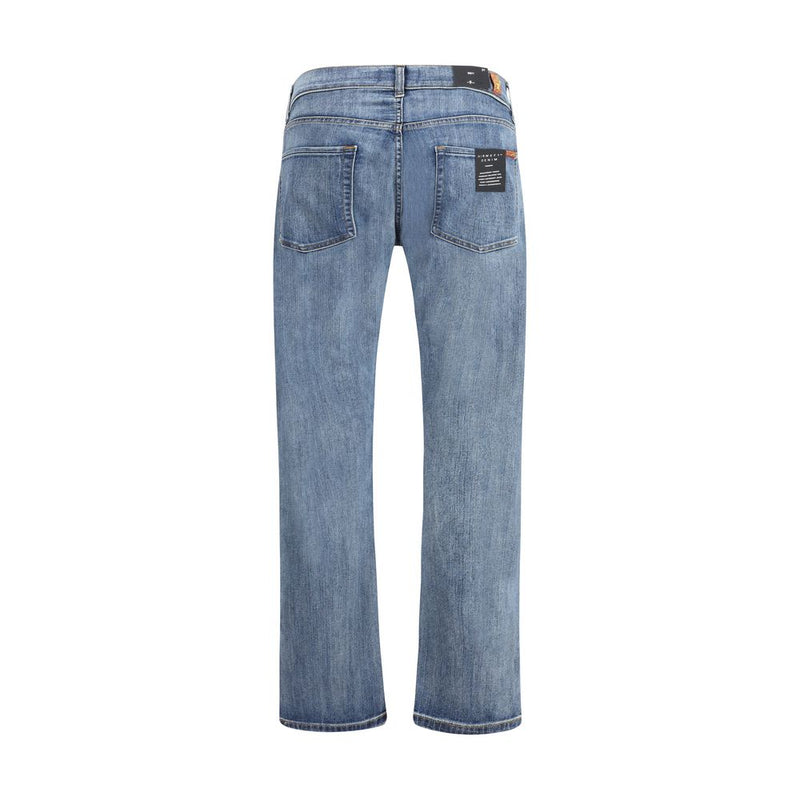 7FOR Blauwe katoenen jeans met rechte pijpen
