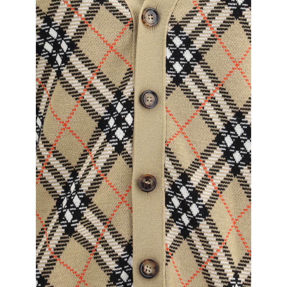 Cardigan en laine à carreaux Archive de Burberry