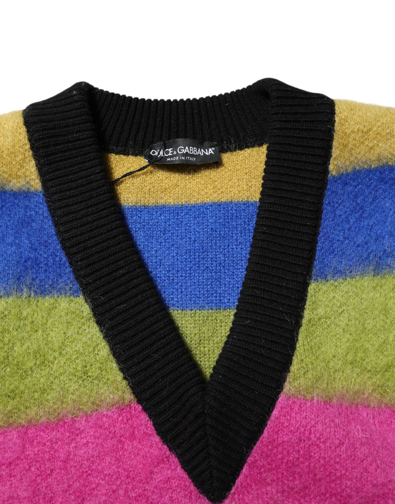 Pull en tricot à motifs multicolores et glitch de Dolce &amp; Gabbana