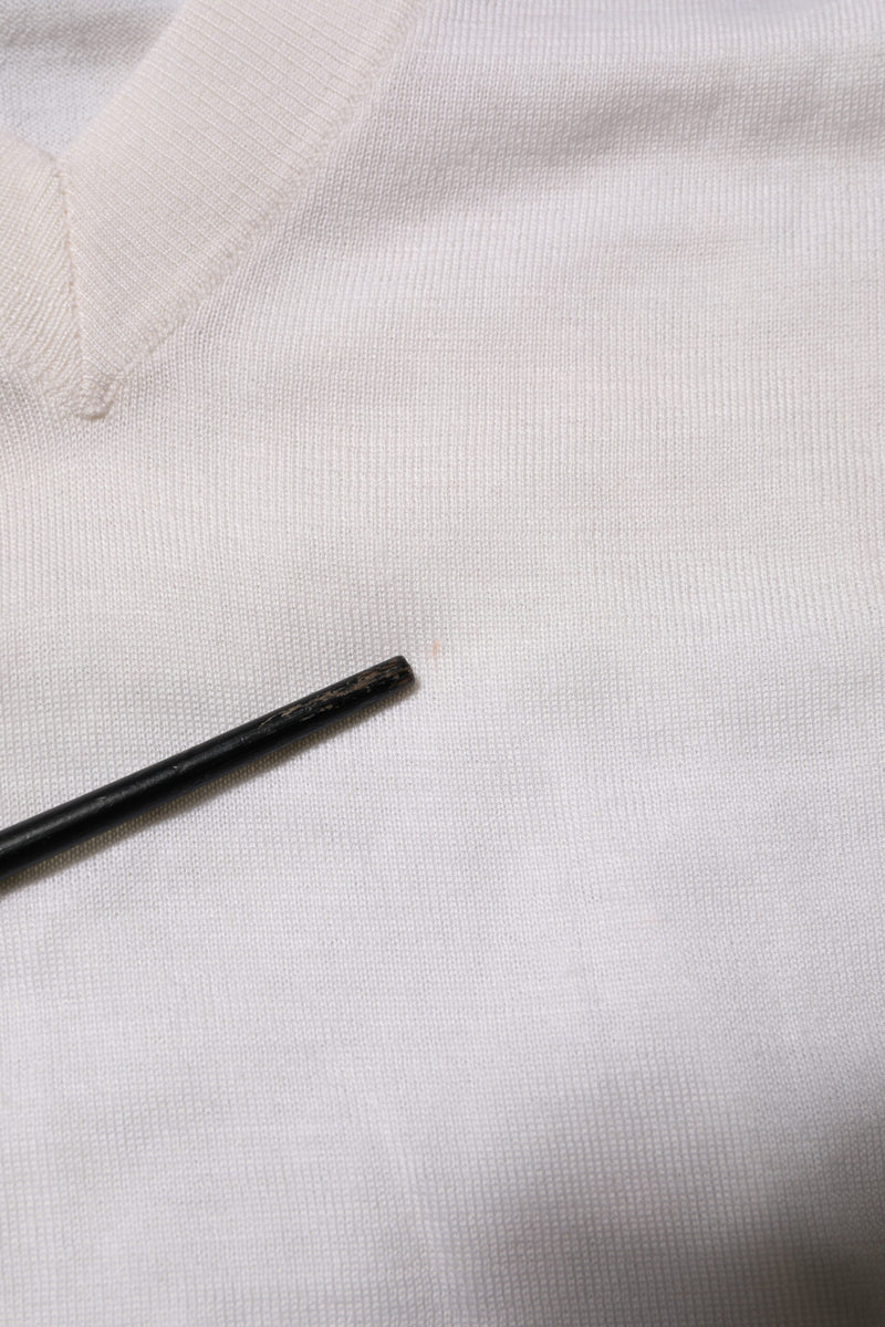Pull en cachemire blanc à col en V avec logo Dolce &amp; Gabbana