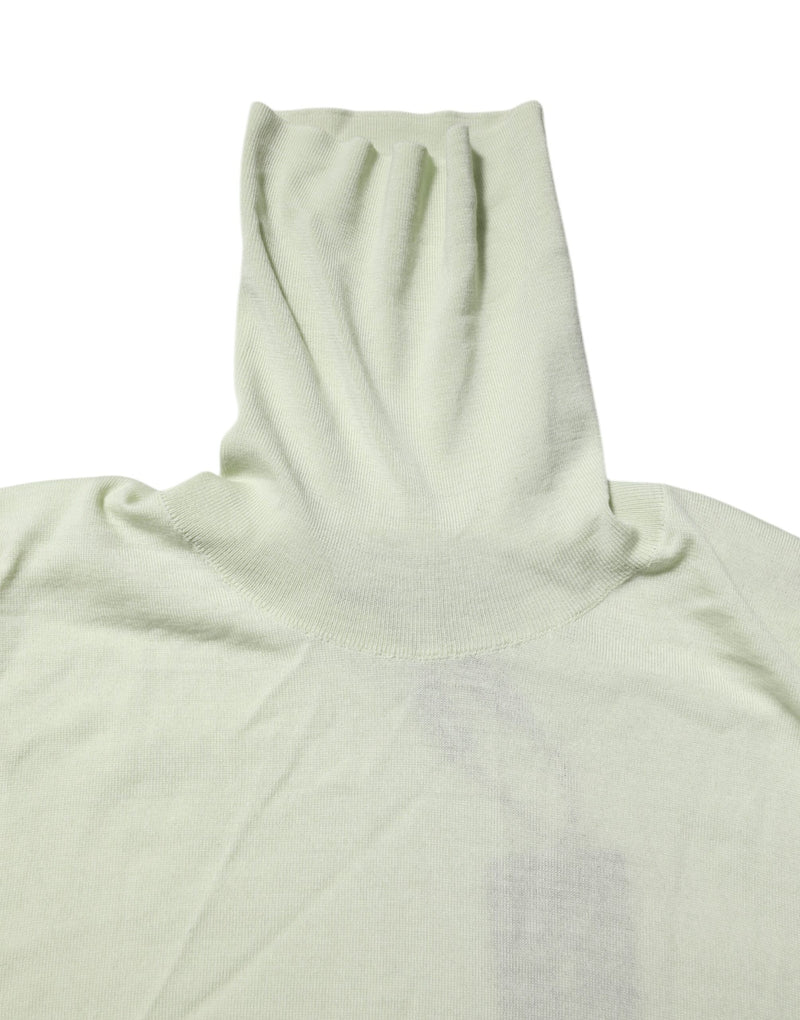 Pull en laine à col montant vert menthe de Dolce &amp; Gabbana