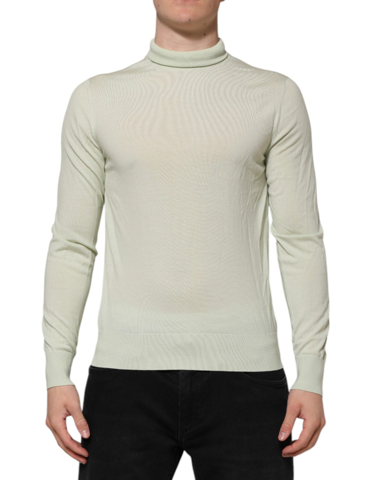 Pull en laine à col montant vert menthe de Dolce &amp; Gabbana