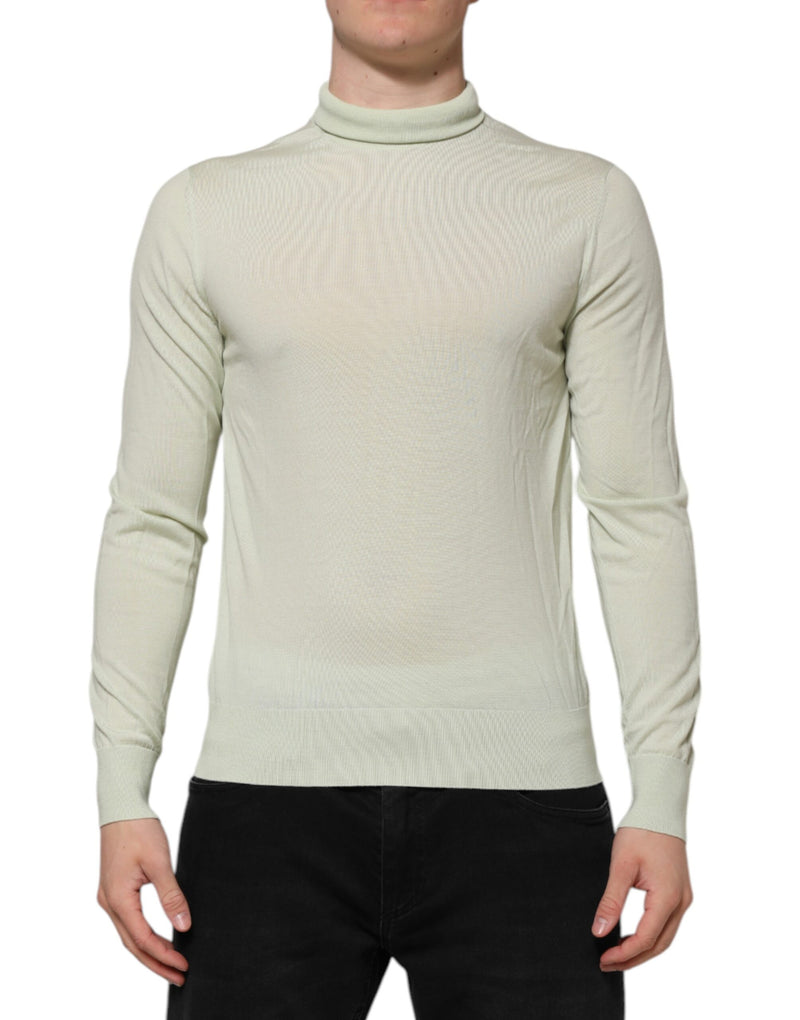 Pull en laine à col montant vert menthe de Dolce &amp; Gabbana