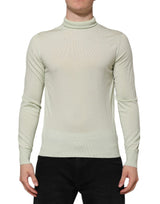 Pull en laine à col montant vert menthe de Dolce &amp; Gabbana
