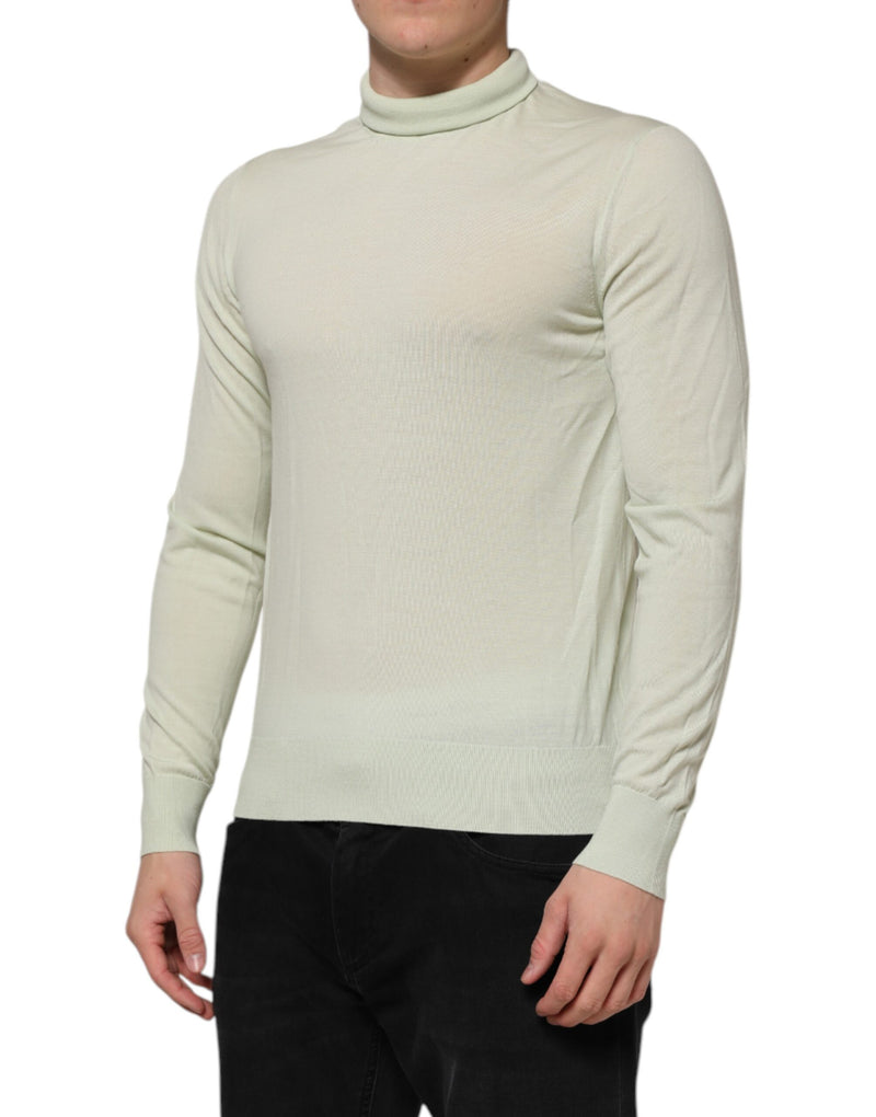 Pull en laine à col montant vert menthe de Dolce &amp; Gabbana