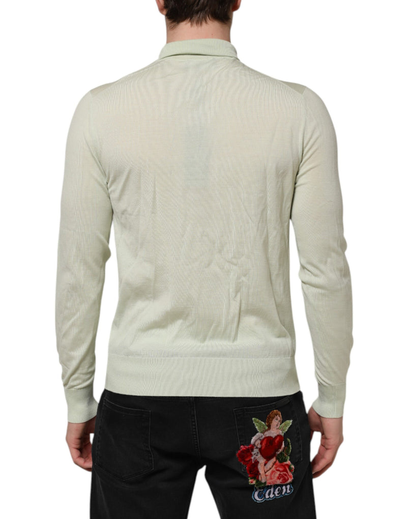 Pull en laine à col montant vert menthe de Dolce &amp; Gabbana