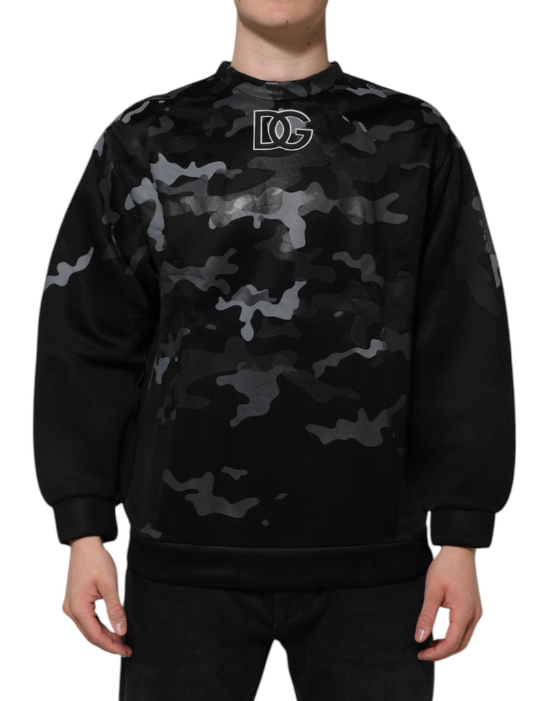 Sweat à capuche noir à motif camouflage Dolce &amp; Gabbana
