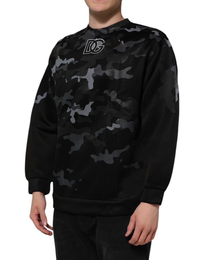 Sweat à capuche noir à motif camouflage Dolce &amp; Gabbana