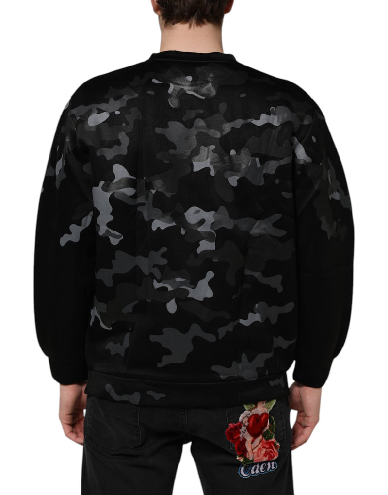 Sweat à capuche noir à motif camouflage Dolce &amp; Gabbana