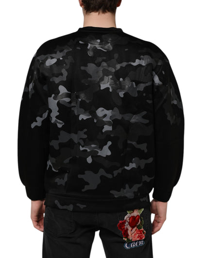 Sweat à capuche noir à motif camouflage Dolce &amp; Gabbana