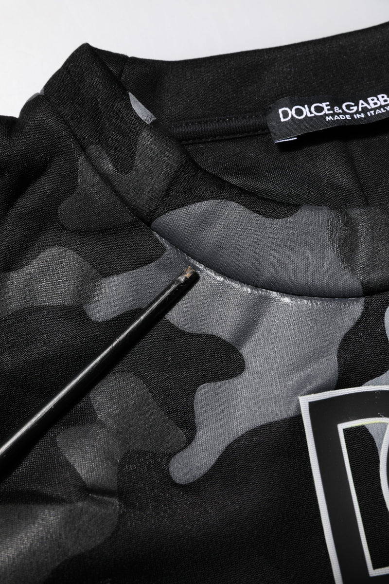 Sweat à capuche noir à motif camouflage Dolce &amp; Gabbana