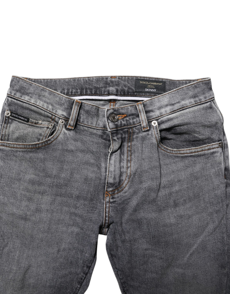 Jean slim en coton gris pour homme de Dolce &amp; Gabbana