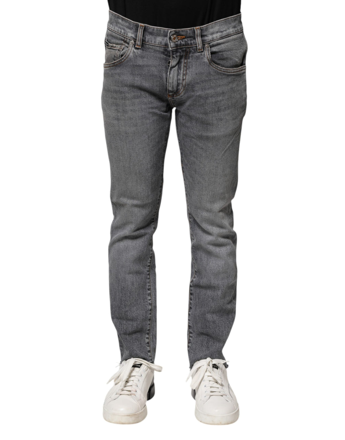 Jean slim en coton gris pour homme de Dolce &amp; Gabbana