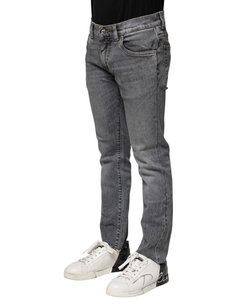 Jean slim en coton gris pour homme de Dolce &amp; Gabbana