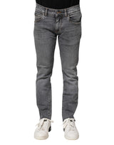 Jean skinny en coton gris Dolce &amp; Gabbana
