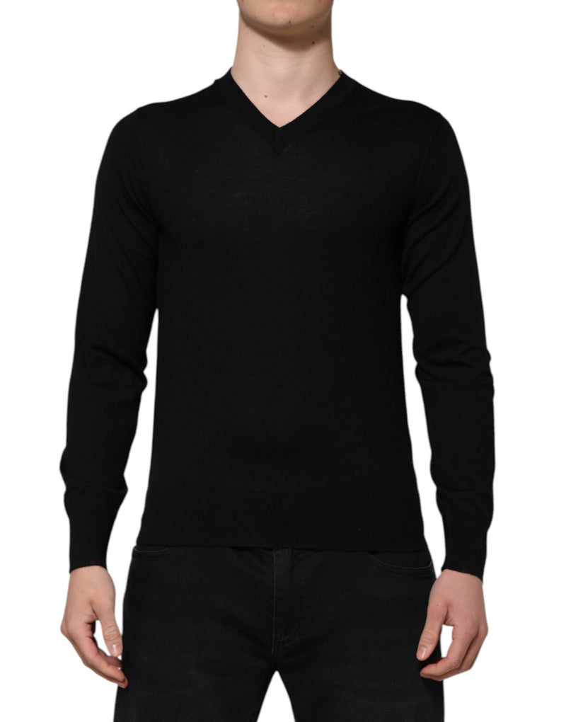 Pull en tricot à logo brodé gris foncé de Dolce &amp; Gabbana
