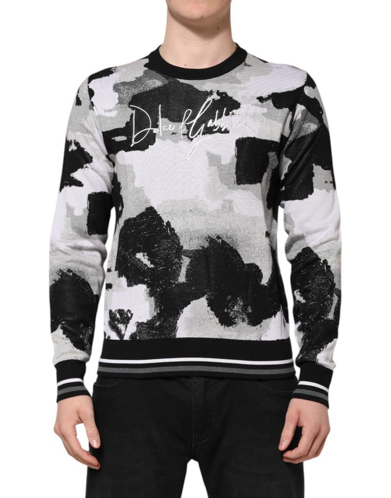 Pull en soie multicolore à motif camouflage de Dolce &amp; Gabbana