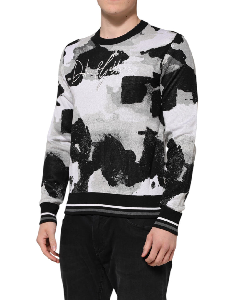 Pull en soie multicolore à motif camouflage de Dolce &amp; Gabbana