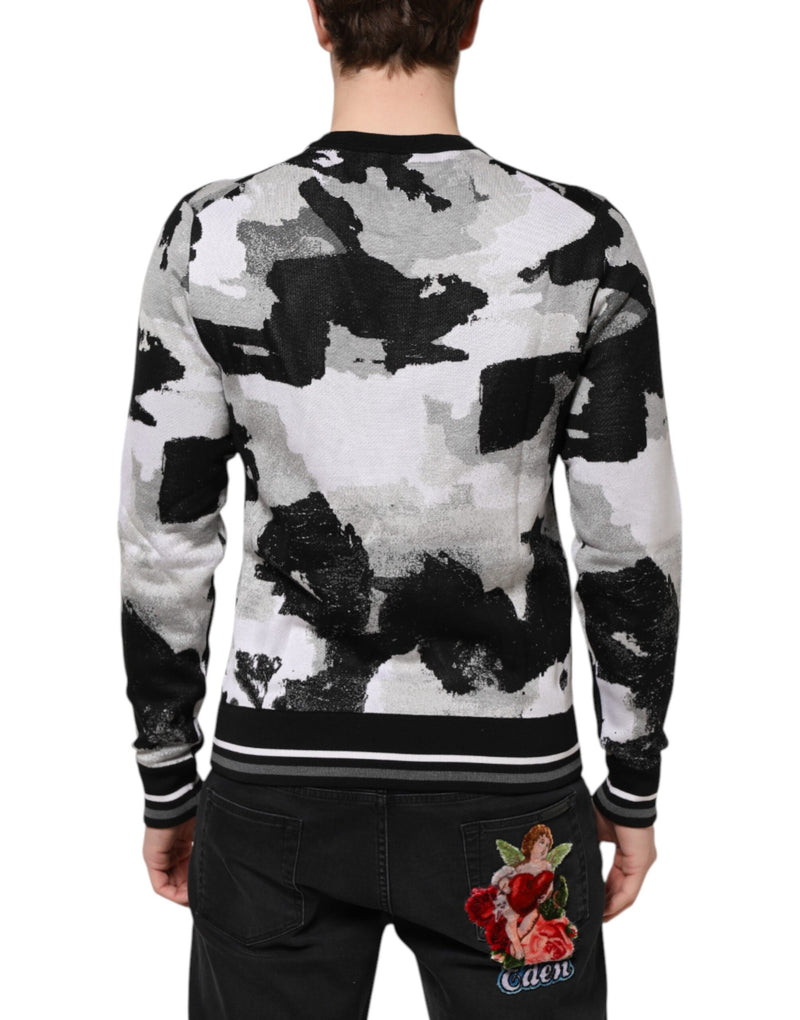 Pull en soie multicolore à motif camouflage de Dolce &amp; Gabbana