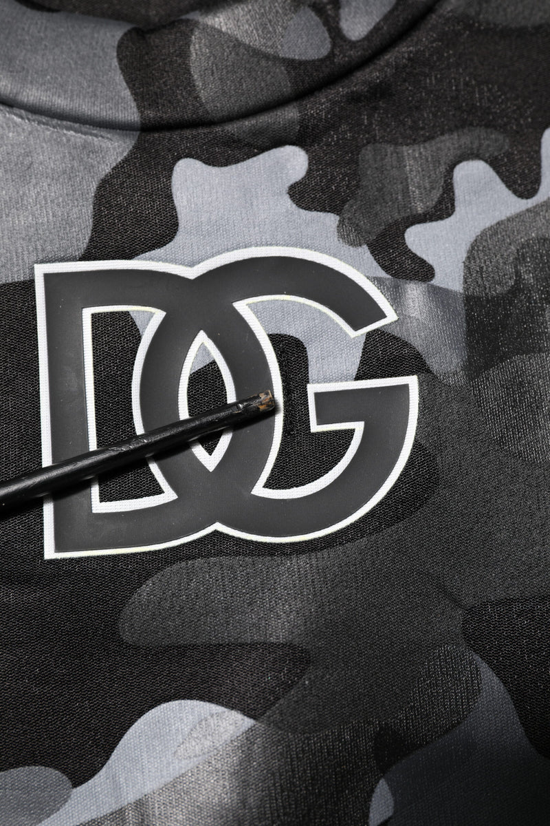 Sweat à capuche noir à motif camouflage Dolce &amp; Gabbana