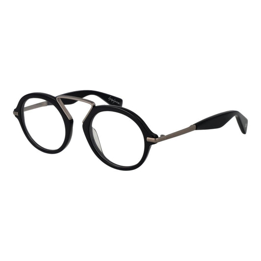 Yohji Yamamoto Black Plastic Round Glasses Frames for Men