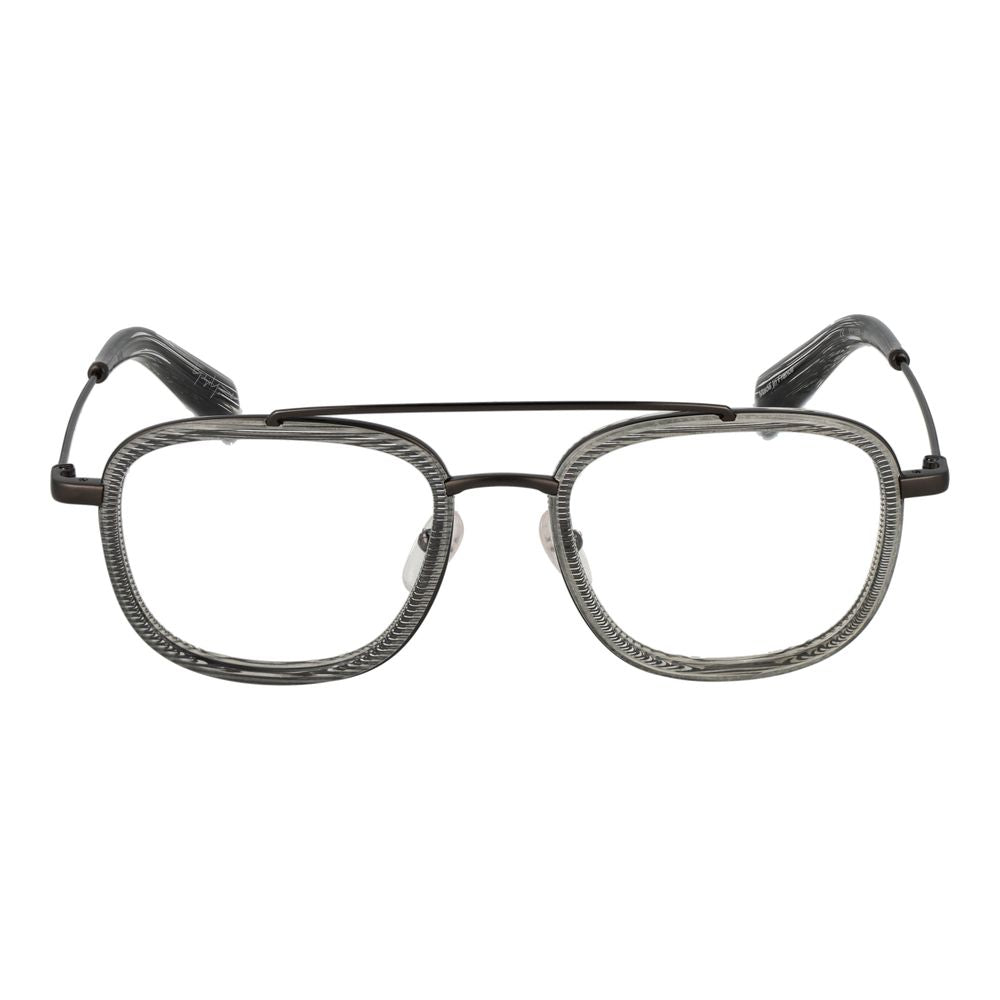Yohji Yamamoto Gray Aviator Glasses Frame for Men