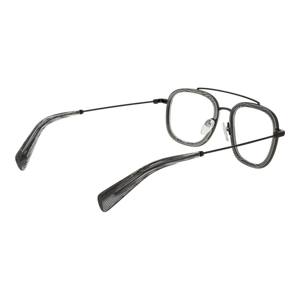 Yohji Yamamoto Gray Aviator Glasses Frame for Men