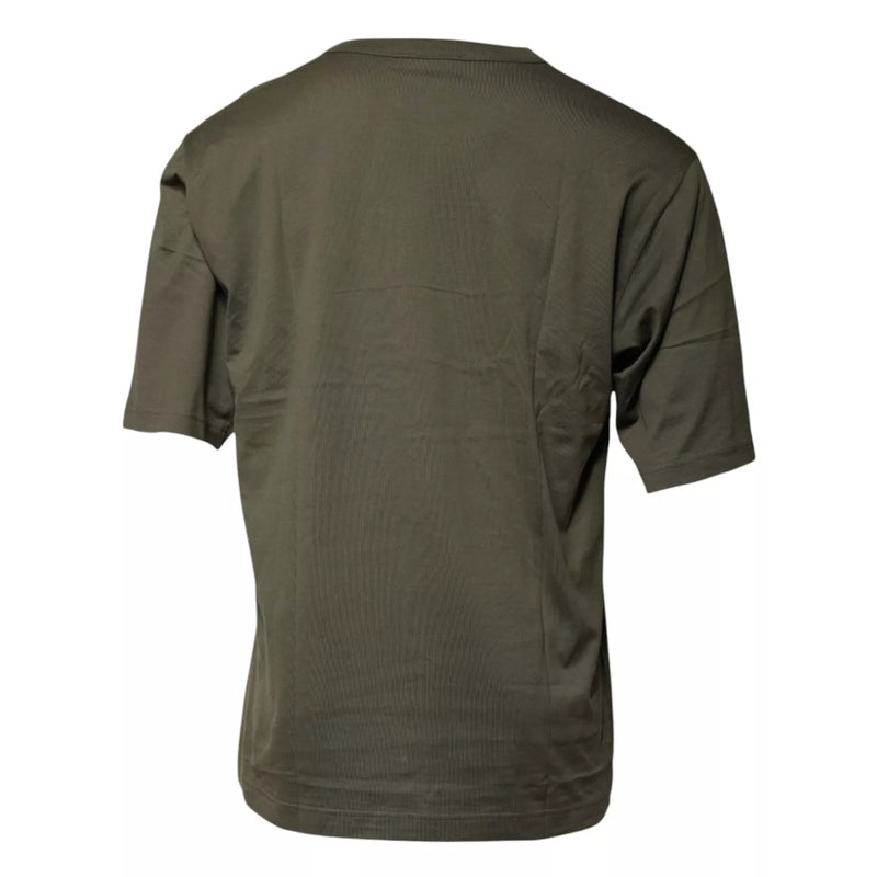 T-shirt à col rond en coton DG Love de Dolce &amp; Gabbana, vert armée.
