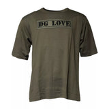 T-shirt à col rond en coton DG Love de Dolce &amp; Gabbana, vert armée.