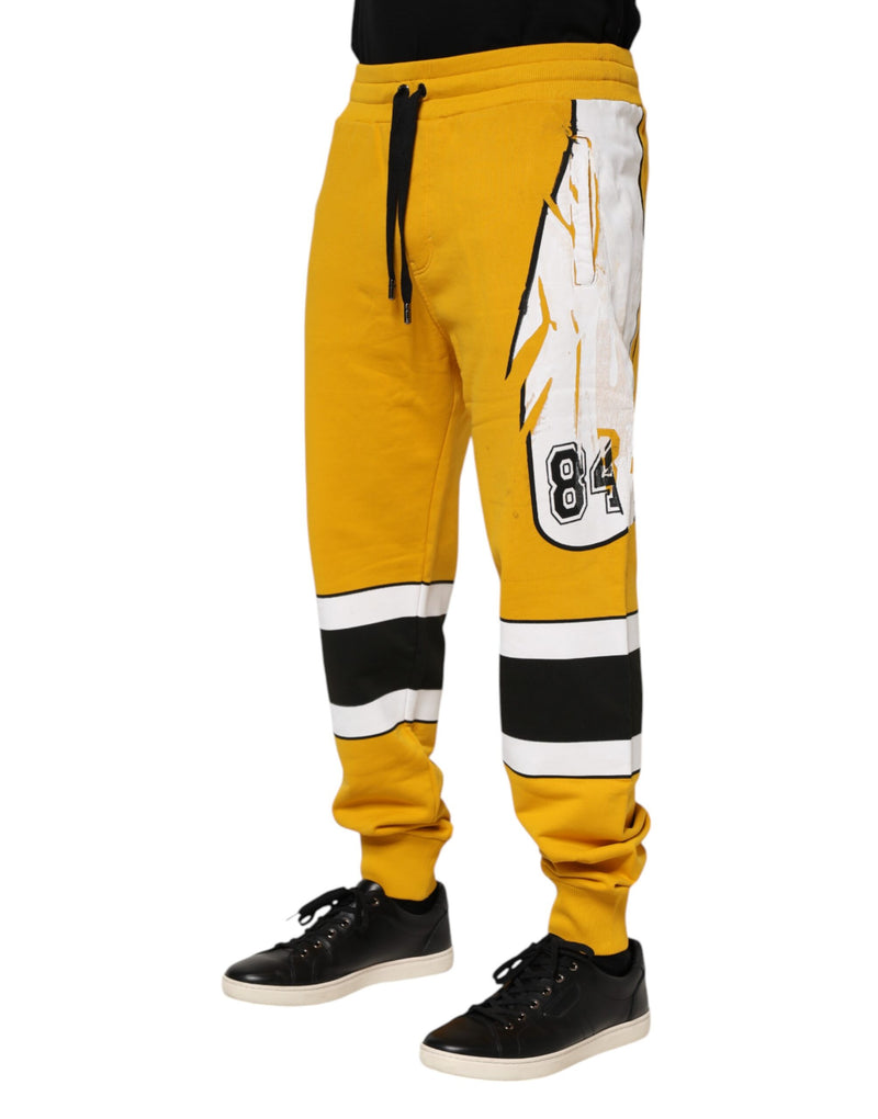 Jogging en coton imprimé jaune de Dolce &amp; Gabbana