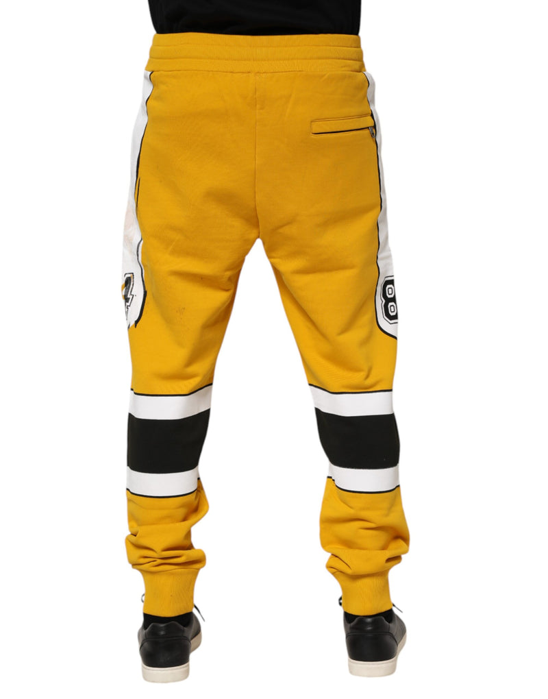 Jogging en coton imprimé jaune de Dolce &amp; Gabbana