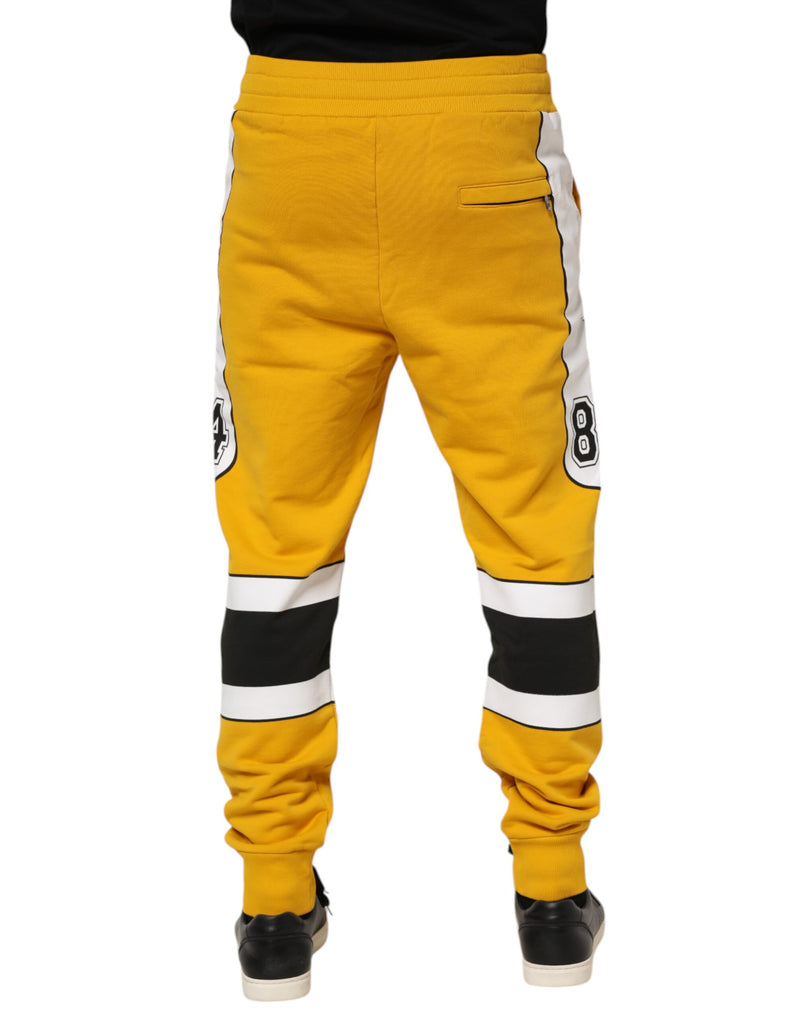 Jogging en coton jaune avec logo Dolce &amp; Gabbana