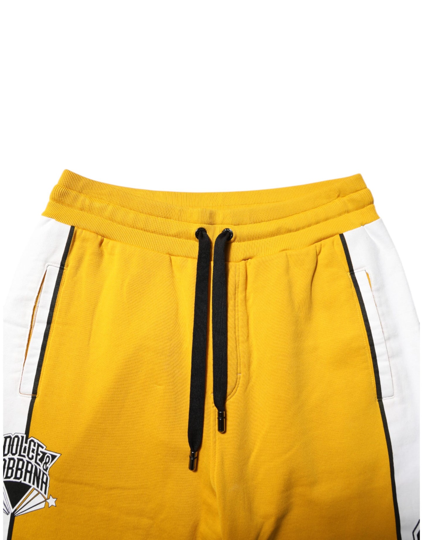 Pantalon de survêtement skinny en coton jaune Dolce & Gabbana