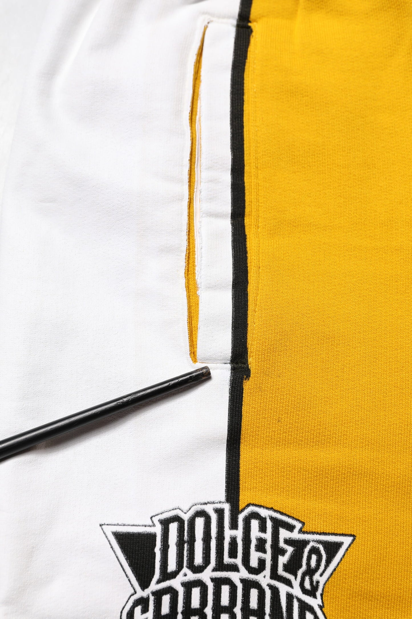 Pantalon de survêtement skinny en coton jaune Dolce & Gabbana