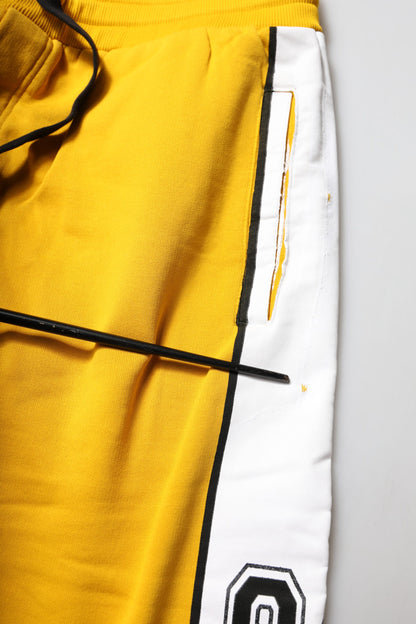 Dolce & Gabbana Yellow Cotton Print Jogger Sweatpants Pants