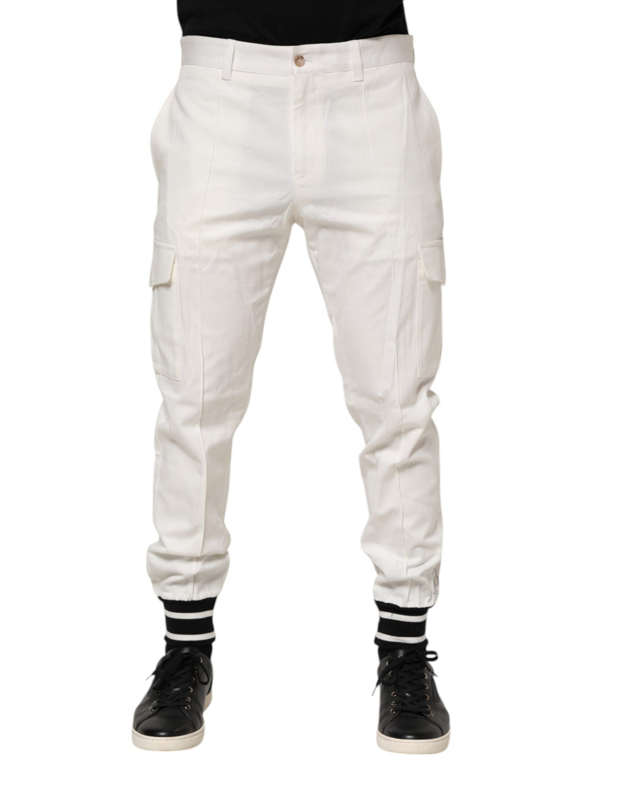 Pantalon cargo skinny en coton blanc Dolce &amp; Gabbana pour homme