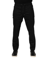 Pantalon de jogging en laine rayé noir pour homme de Dolce &amp; Gabbana