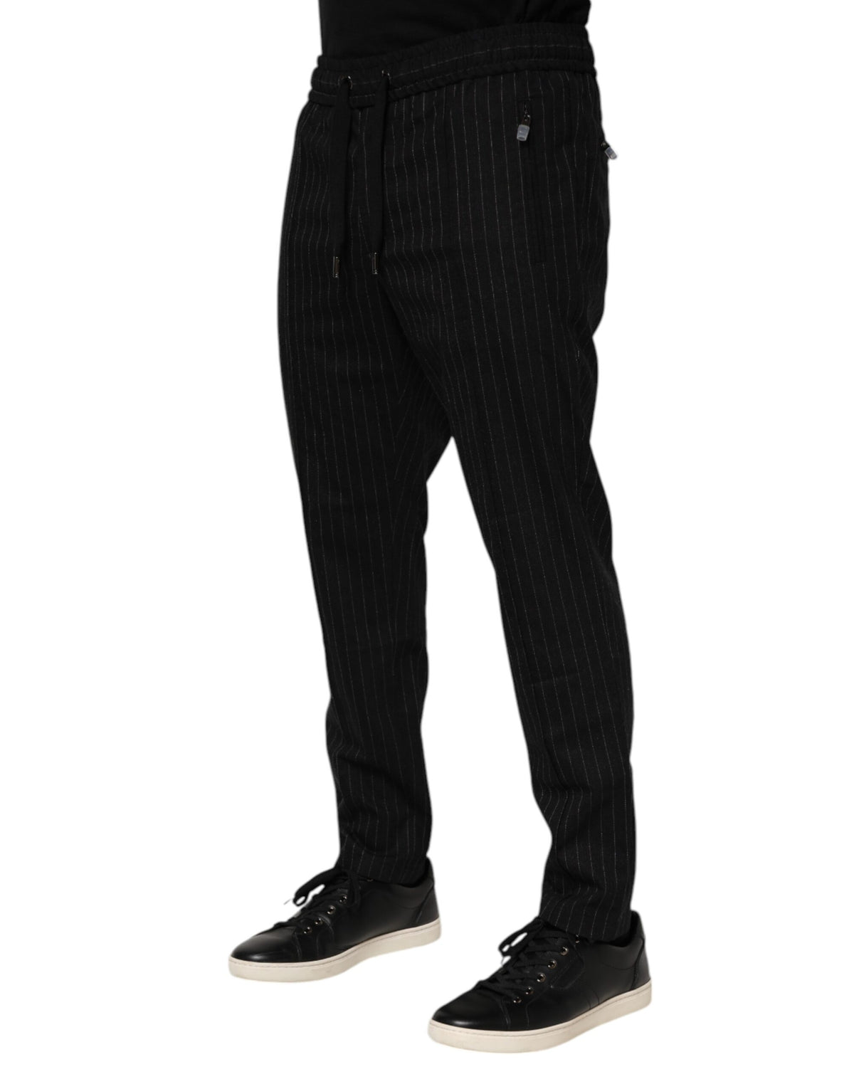 Pantalon de jogging en laine rayé noir pour homme de Dolce &amp; Gabbana