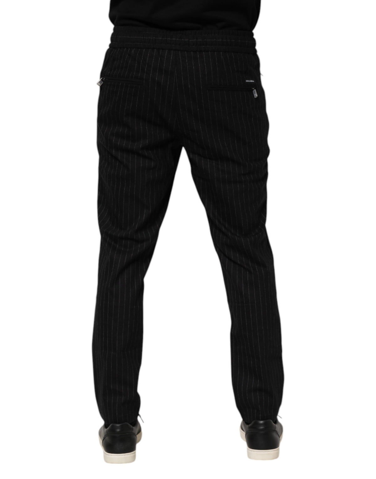 Pantalon de jogging en laine rayé noir pour homme de Dolce &amp; Gabbana