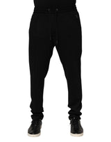 Pantalon de jogging homme Dolce &amp; Gabbana noir en viscose, coupe skinny, logo.