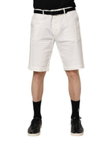 Shorts homme décontractés en coton stretch blanc à taille haute Dolce &amp; Gabbana