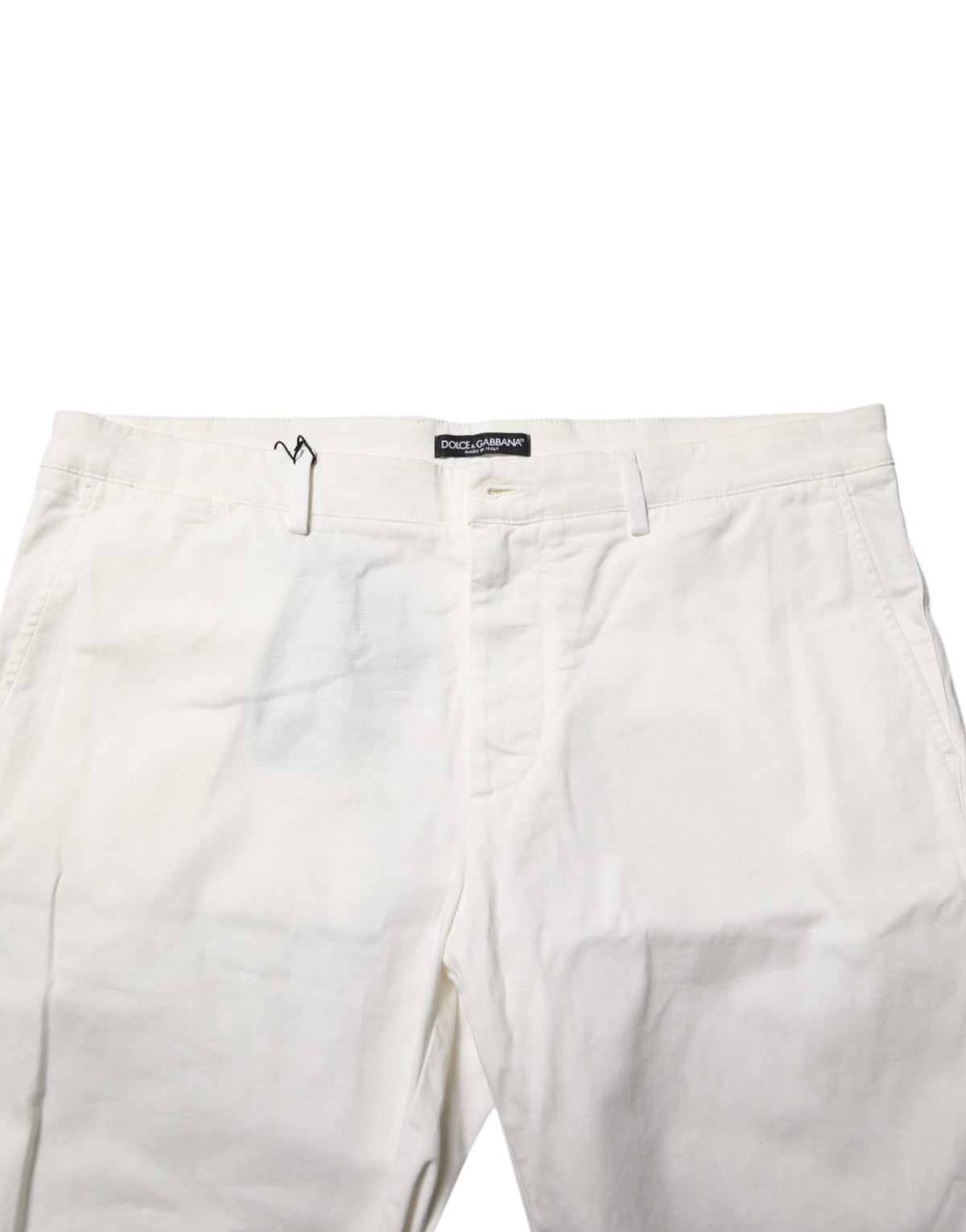 Shorts homme décontractés en coton stretch blanc à taille haute Dolce &amp; Gabbana