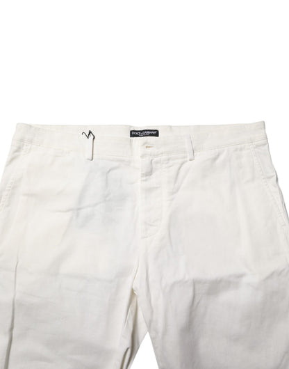 Dolce & Gabbana White Chinos Cotton Stretch Men Casual Shorts