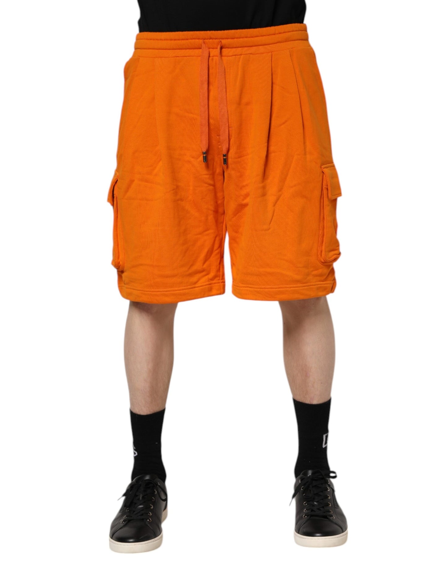 Dolce & Gabbana Orange Cotton Men Casual Cargo Bermuda Shorts