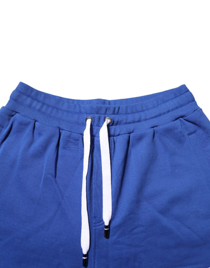 Dolce & Gabbana Blue Logo Cotton Bermuda Sweatshorts Shorts