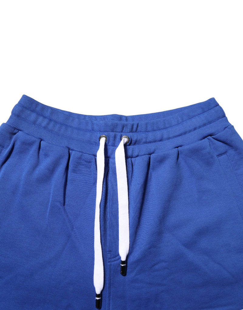 Shorts Bermuda en coton bleu avec logo Dolce &amp; Gabbana