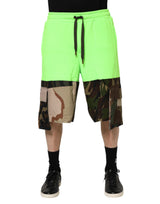 Short bermuda cargo en patchwork vert Dolce &amp; Gabbana pour homme
