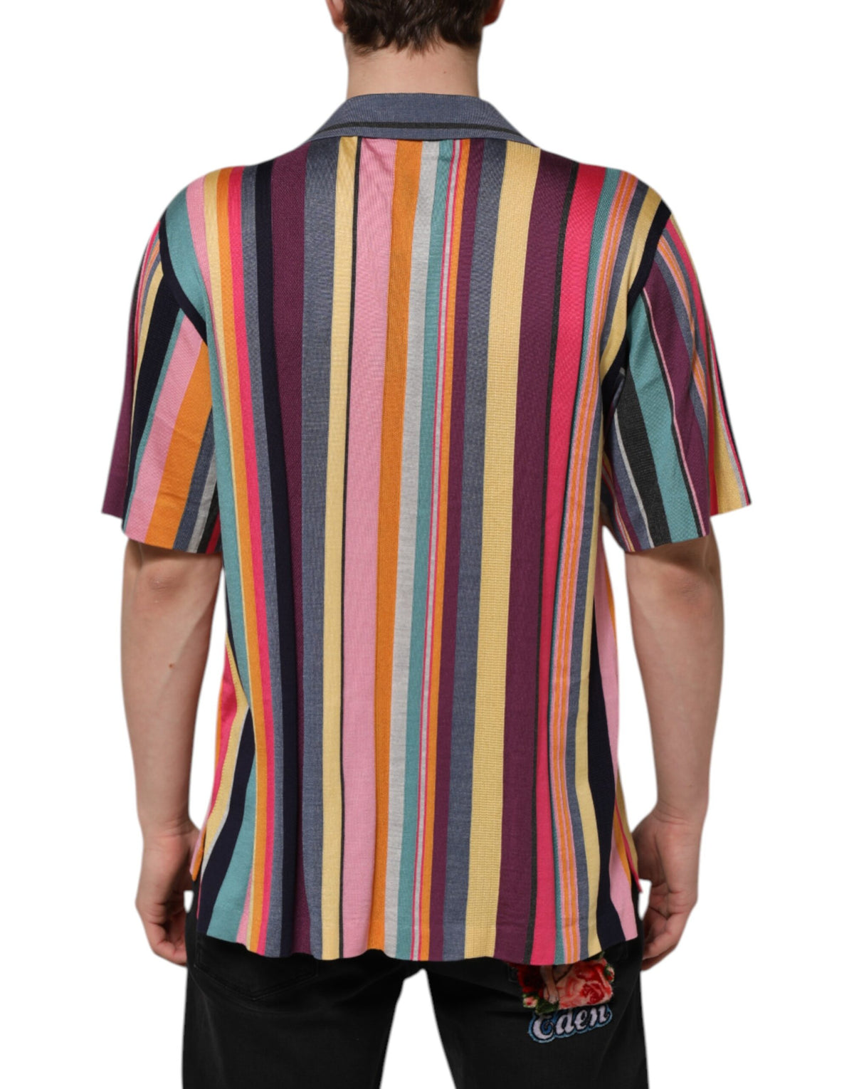 Polo homme à col et rayures multicolores Dolce &amp; Gabbana