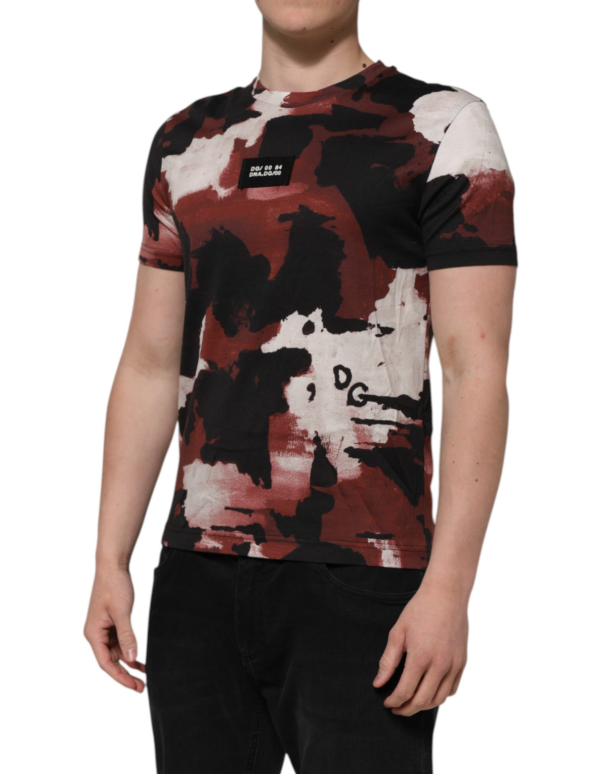 T-shirt à col rond pour homme multicolore à motif camouflage de Dolce &amp; Gabbana